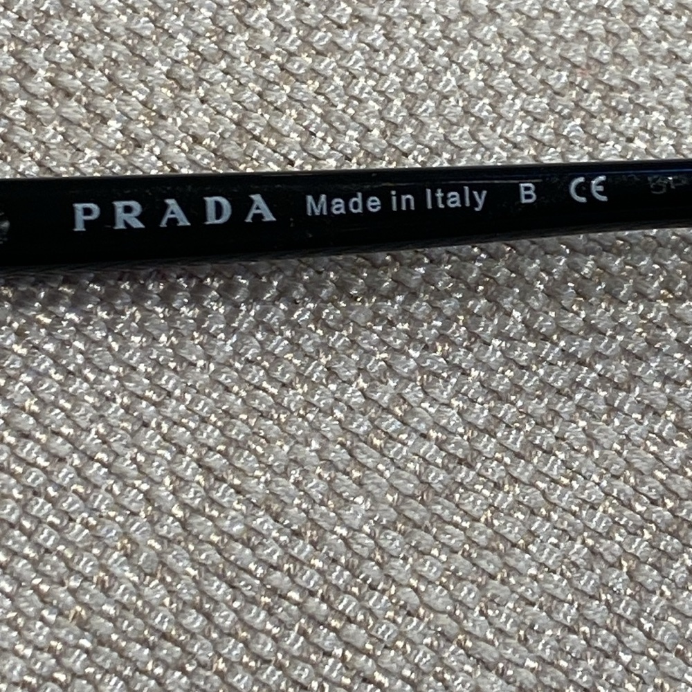 PRADA EYE GLASSES 🤓 VPS 04B 53 15 1AB 101 140 black frame side logo & flap case - Picture 6 of 16